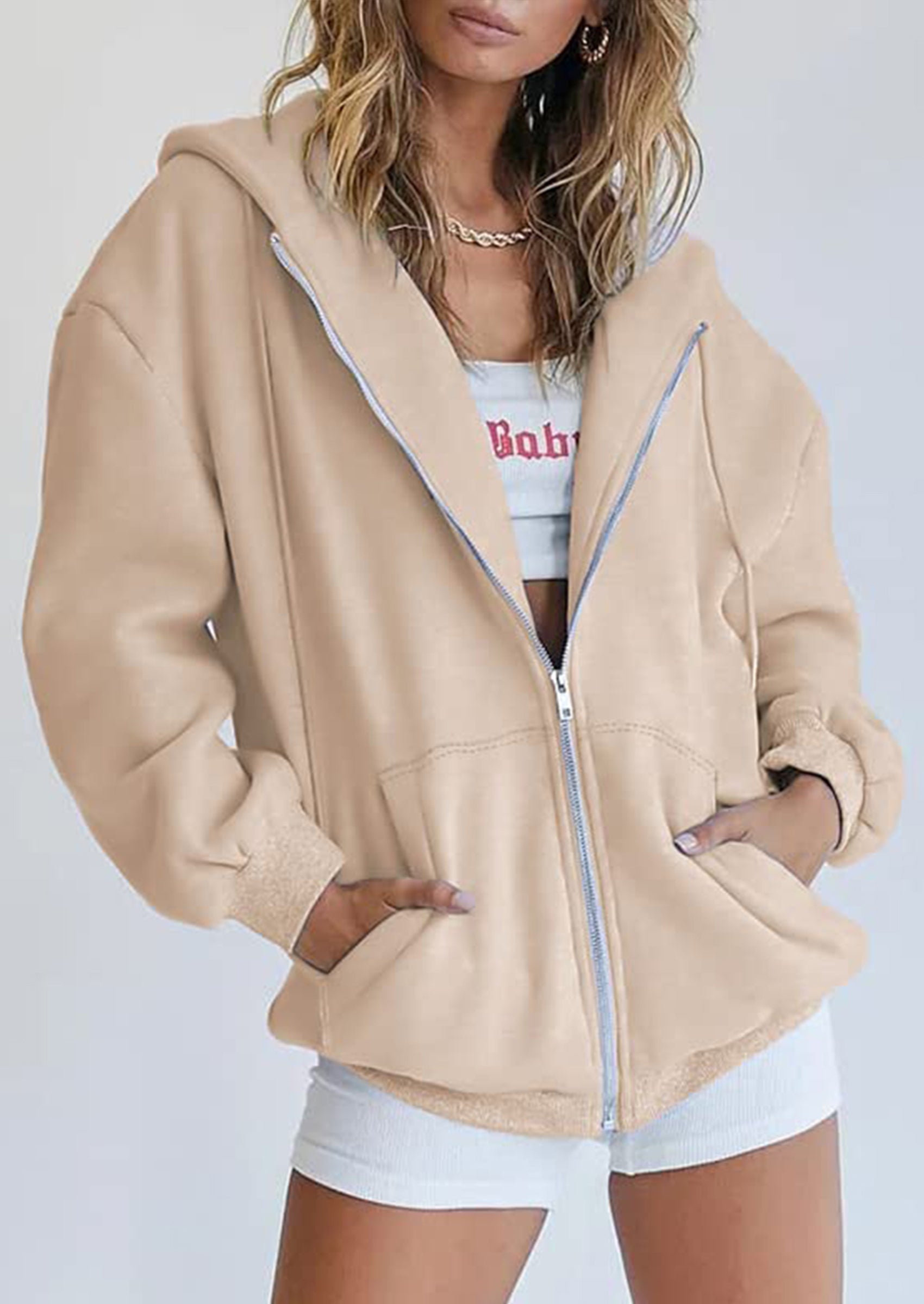 PRETTYGARDEN Women's Zip Up Y2K Hoodies Casual Long Sleeve Sweatshirts Fall Spring Track Jackets with Pockets