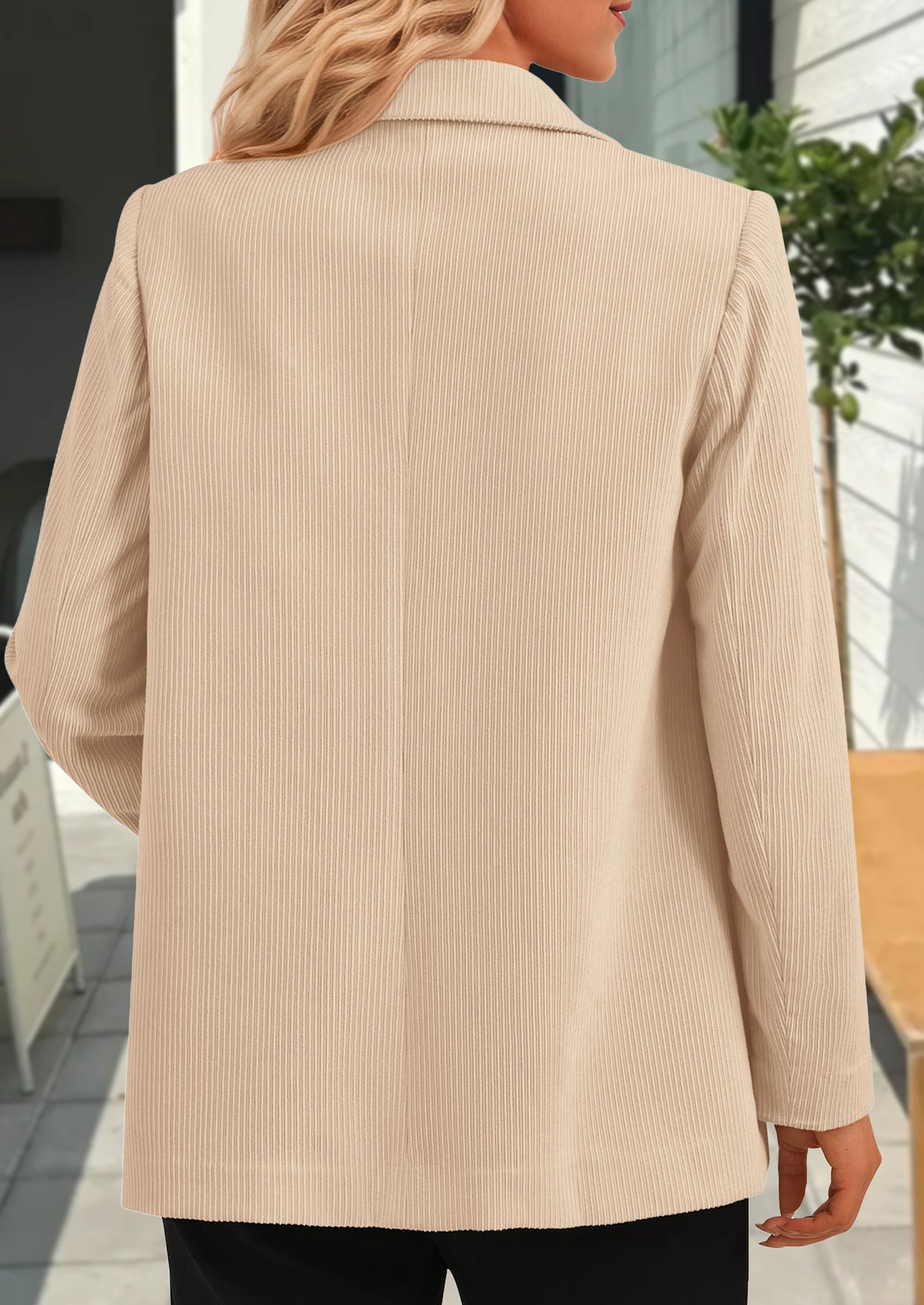 PRETTYGARDEN Women's Winter Corduroy Blazers Jackets Dressy Casual Ribbed Long Sleeve Lapel Fashion Work Business Outerwear