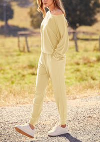 PRETTYGARDEN Women's Fall 2 Piece Lounge Set Long Sleeve Tops Ribbed Pants Spring Matching Sweatsuit Travel Outfits Clothes