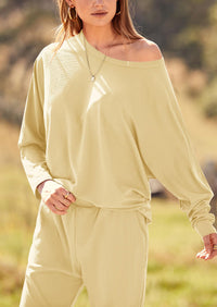 PRETTYGARDEN Women's Fall 2 Piece Lounge Set Long Sleeve Tops Ribbed Pants Spring Matching Sweatsuit Travel Outfits Clothes