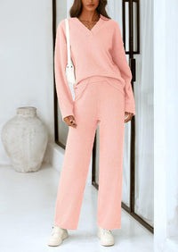 PRETTYGARDEN Lounge Sets for Women Two Piece Sweaters Pajama Set Fall Fashion Loungewear Outfits Matching Winter Clothes