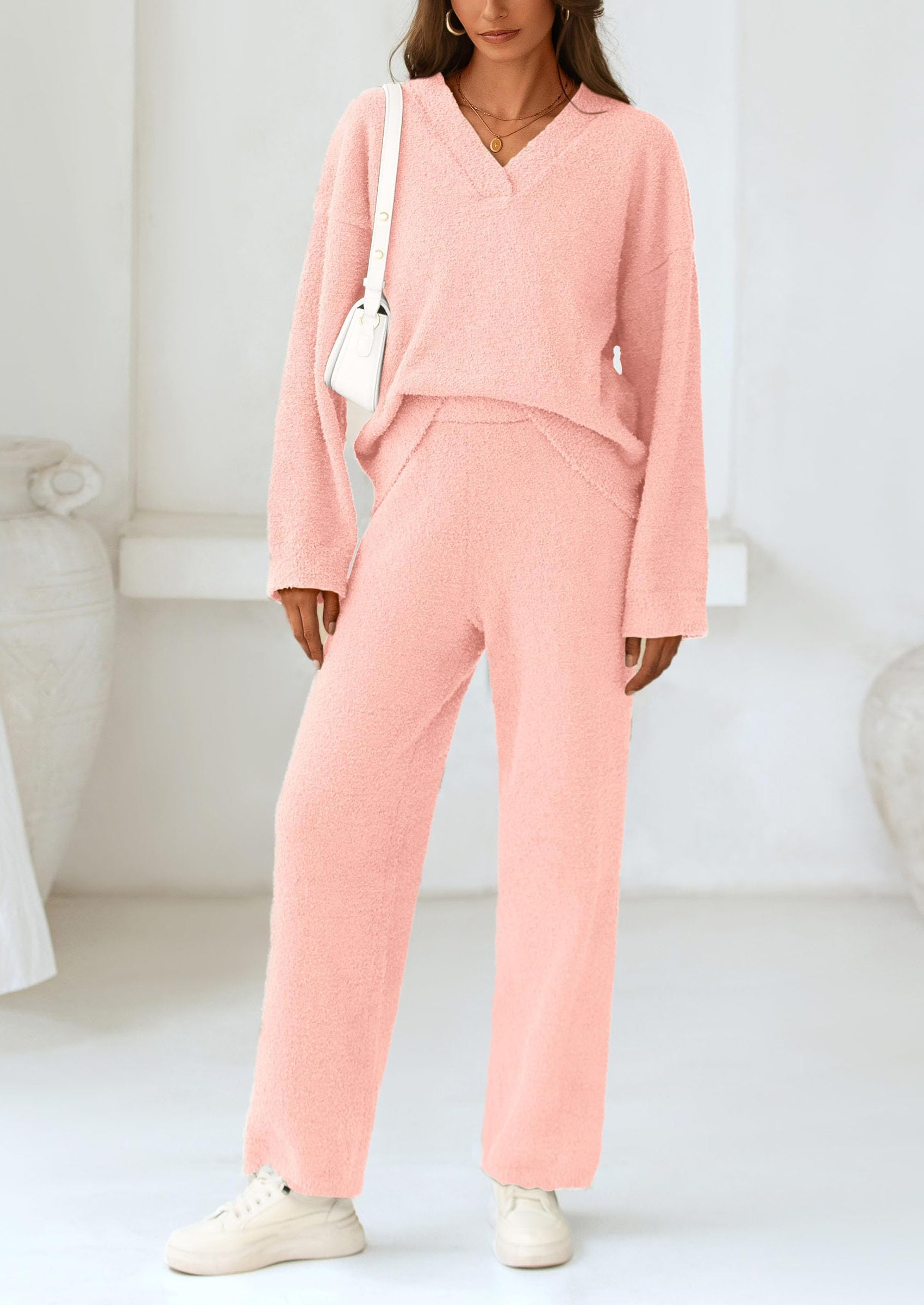 PRETTYGARDEN Lounge Sets for Women Two Piece Sweaters Pajama Set Fall Fashion Loungewear Outfits Matching Winter Clothes