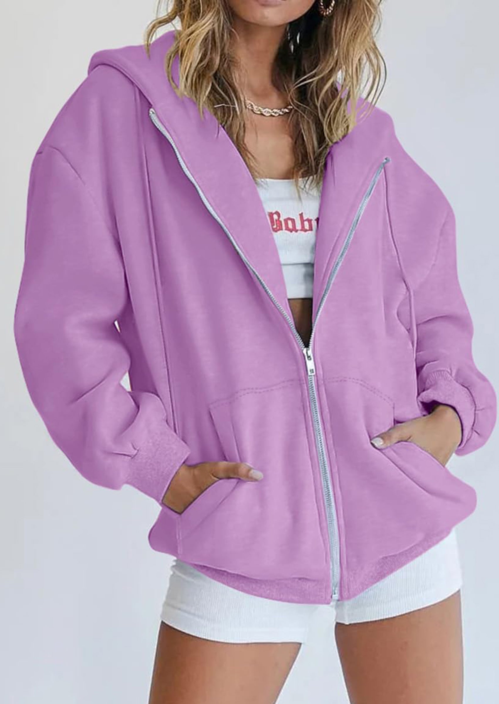 PRETTYGARDEN Women's Zip Up Y2K Hoodies Casual Long Sleeve Sweatshirts Fall Spring Track Jackets with Pockets