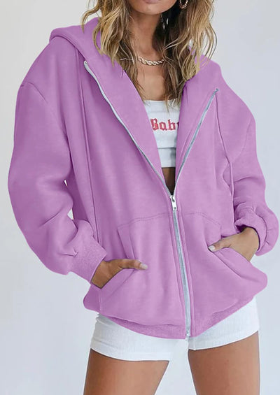 PRETTYGARDEN Women's Zip Up Y2K Hoodies Casual Long Sleeve Sweatshirts Fall Spring Track Jackets with Pockets