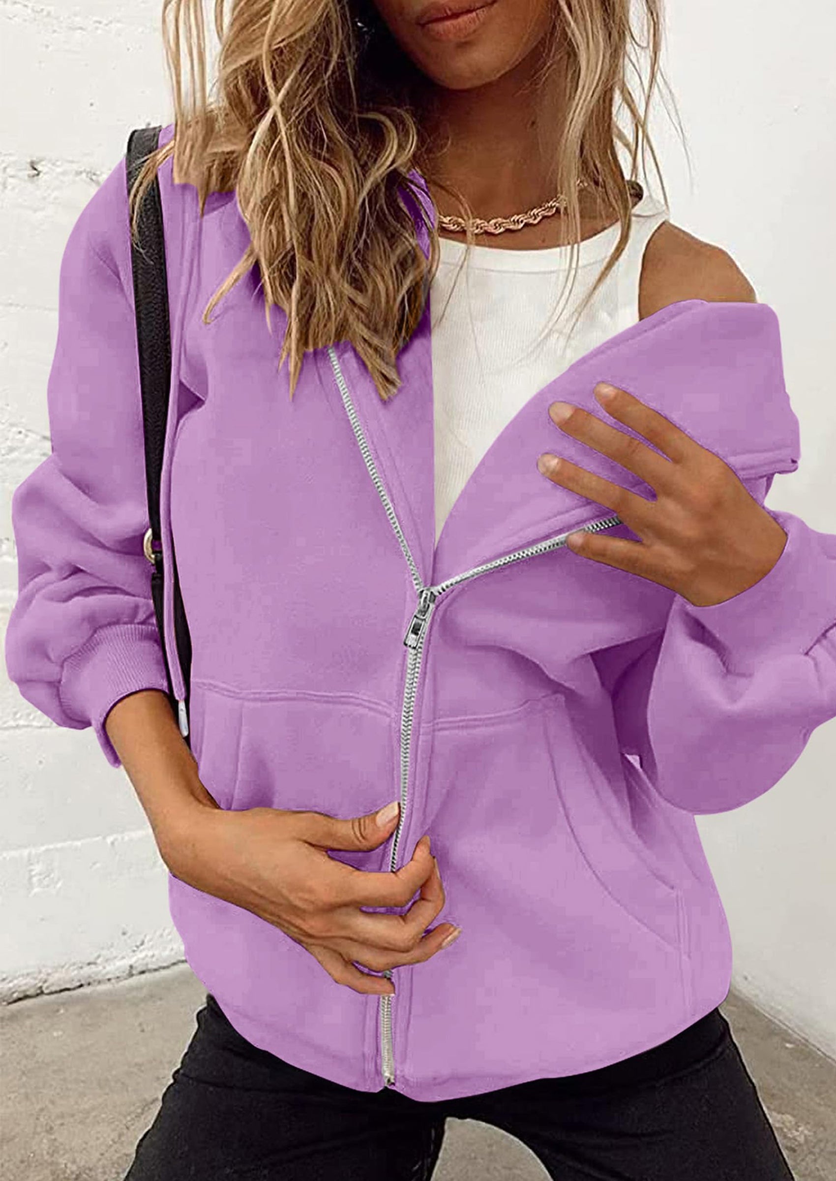 PRETTYGARDEN Women's Zip Up Y2K Hoodies Casual Long Sleeve Sweatshirts Fall Spring Track Jackets with Pockets