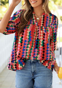 PRETTYGARDEN Women's Summer Floral Blouses Dressy Casual Half Sleeve V Neck Going Out Boho Tops Spring Fashion Clothing