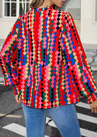 PRETTYGARDEN Women's Boho Floral Blouses Dressy Casual | Trendy Printed, Long Sleeve V Neck Tops, Bohemian Polka Dot Striped Shirt, Going Out Vacation Outfits, Fall Fashion Clothing