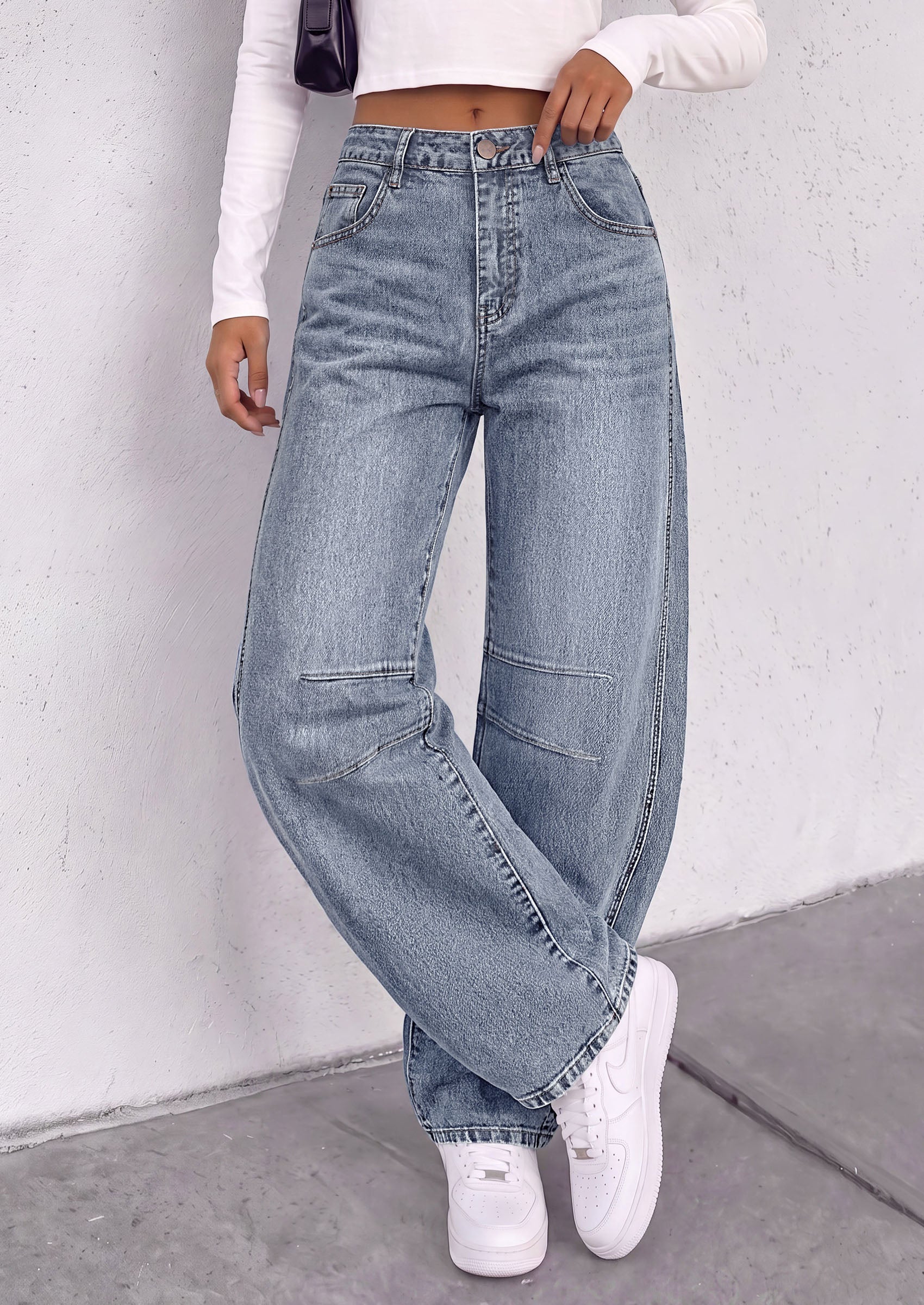 PRETTYGARDEN Womens Bootcut Denim Jeans Wide Leg Pants | Stretchy, High Waisted Rise, Flare Bell Bottom, Pockets, Trendy Casual, Going Out Outfits, Fall Winter Fashion Clothing