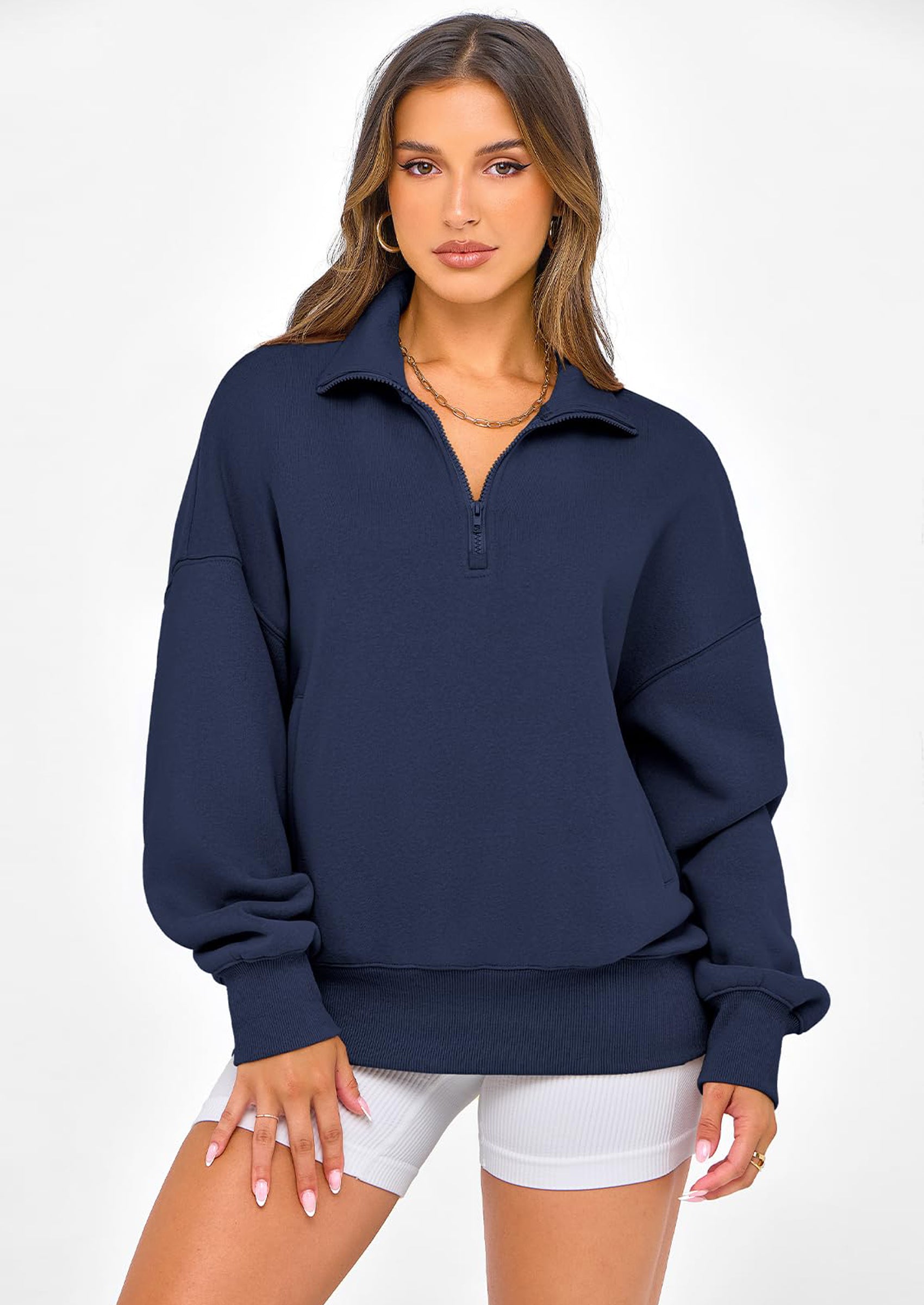 PRETTYGARDEN Womens Half Zip Oversized Sweatshirts Fleece Hoodies Trendy Long Sleeve Pullover Tops Y2k Spring Outfits