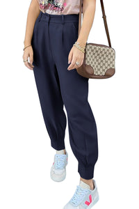 Summer High Waisted Ankle Length Trouser Slacks With Pockets