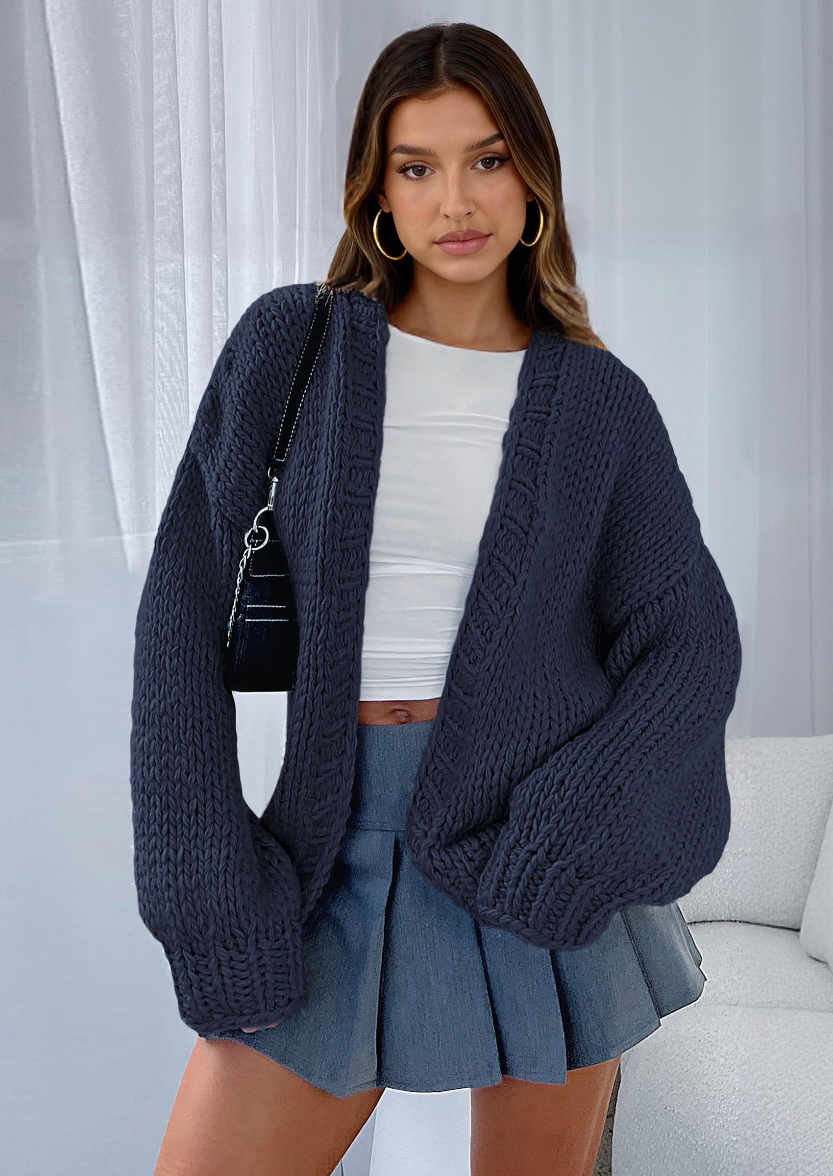 PRETTYGARDEN Cardigan Sweaters for Women Trendy Fall Fashion Long Sleeve Chunky Knit Cardigans Winter Clothing Outfits