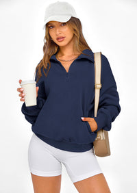 PRETTYGARDEN Womens Half Zip Oversized Sweatshirts Fleece Hoodies Trendy Long Sleeve Pullover Tops Y2k Spring Outfits