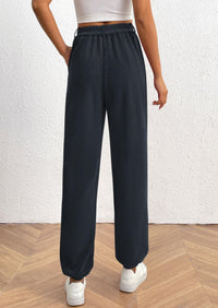 Women's Dressy Casual Pants Elastic High Waisted Work Office Corduroy Trouser Slacks with Pockets