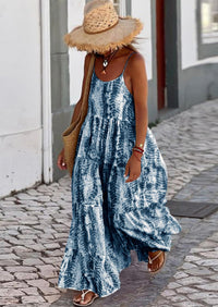 PRETTYGARDEN Women Summer Dresses Spaghetti Strap Scoop Neck Floral Maxi Dress Flowy Boho Long Sundress with Pockets