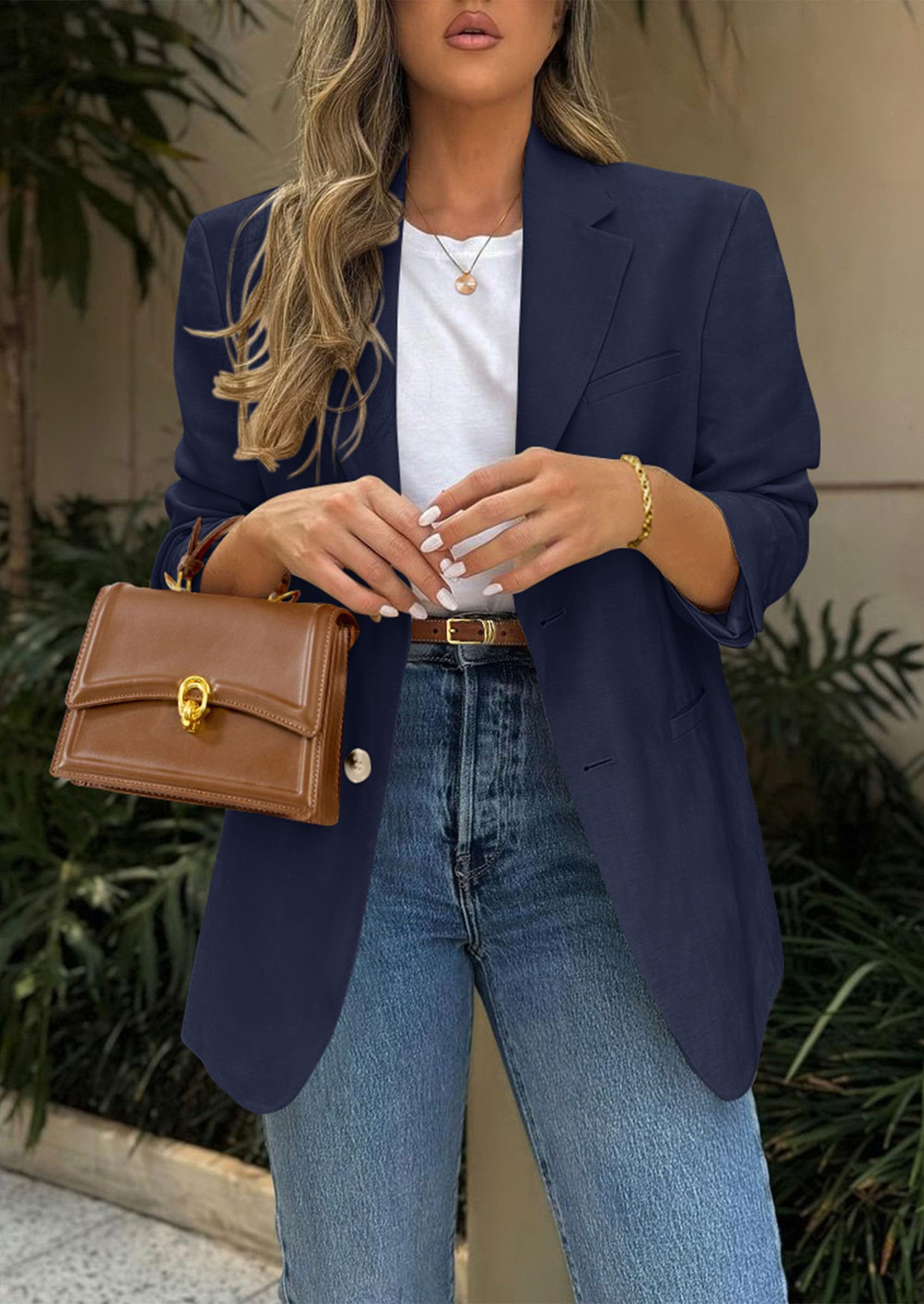 PRETTYGARDEN Blazers for Women Business Casual Long Sleeve Lapel Open Front Suit Jacket Work Blazer with Pockets