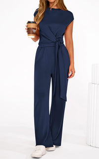 PRETTYGARDEN 2 Piece Matching Lounge Sets For Women Summer Short Sleeve Tie Front Crop Tops Casual Wide Leg Pants Tracksuit PRETTYGARDEN