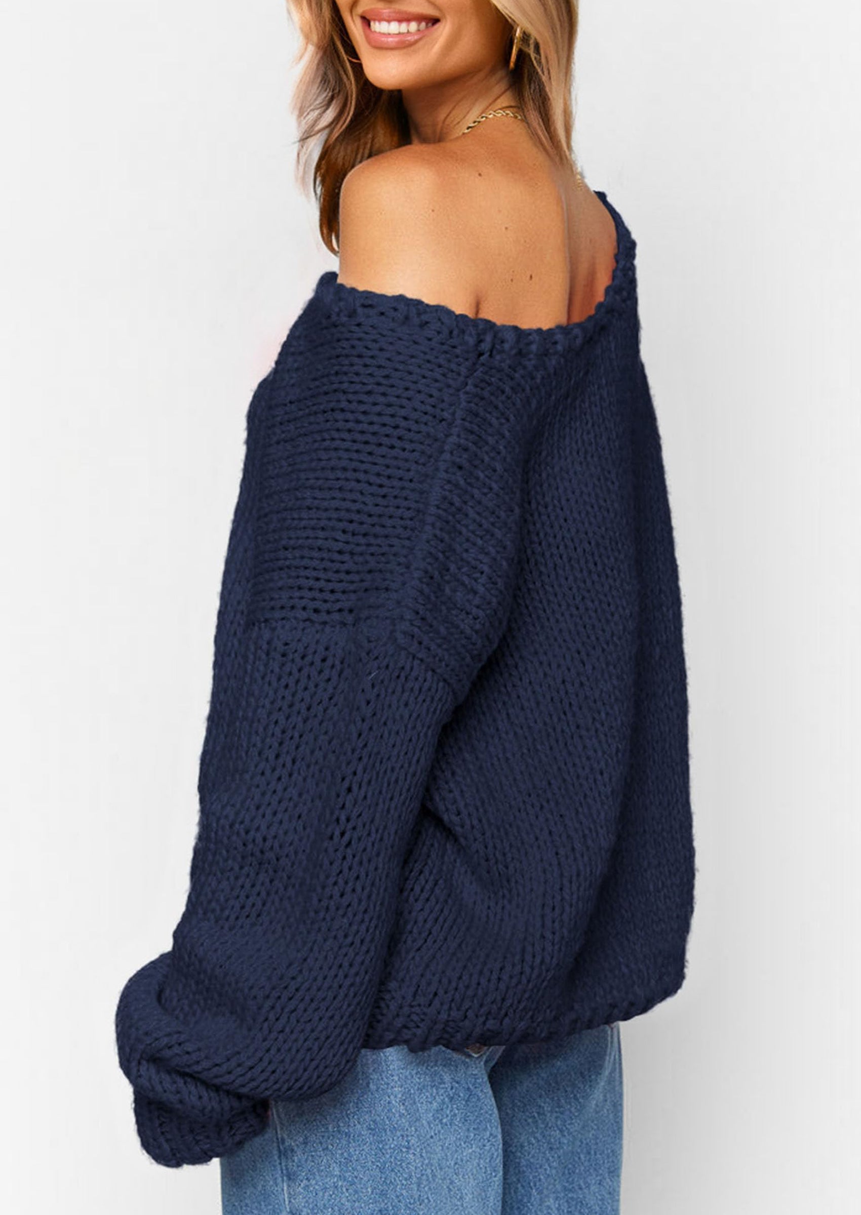 PRETTYGARDEN Women's Fall Oversized Sweaters Long Sleeve V Neck Dressy Casual Chunky Knit Loose Pullover Tops Winter Clothing