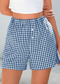 Womens Boxer Shorts 2025 Summer Casual Lounge Sleep Gingham Pajama Y2K Plaid Short Pants with Pockets