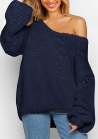 PRETTYGARDEN Women's Fall Oversized Sweaters Long Sleeve V Neck Dressy Casual Chunky Knit Loose Pullover Tops Winter Clothing