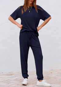 PRETTYGARDEN Women's Two Piece Lounge Sets Spring Summer Jogger Pants Vacation Outfits Travel Airplane Matching Clothes