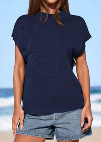 PRETTYGARDEN Women's Spring Sweater Vest Trendy Flower Knit Short Sleeve Cute Pullover Tank Tops Summer Fashion Clothing PRETTYGARDEN