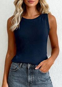 PRETTYGARDEN Tank Top for Women Summer Sleeveless Sweater Tops Spring Business Casual Work Shirts Ribbed Knit Blouses PRETTYGARDEN