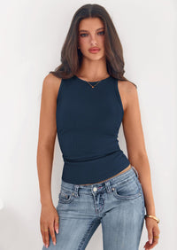 PRETTYGARDEN Womens Summer High Neck Ribbed Tank Tops Casual Basic Sleeveless Slim Fitted Racerback Workout T Shirts PRETTYGARDEN