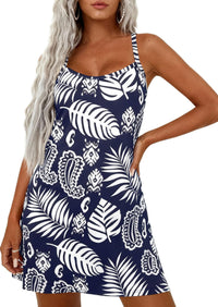 PRETTYGARDEN Women's Summer Dresses Casual Print Spaghetti Strap Sleeveless Sundress Beach Vacation Cover Ups PRETTYGARDEN