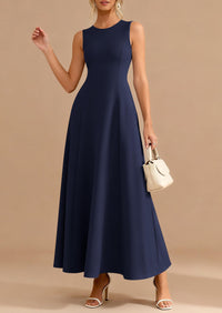 PRETTYGARDEN Women's Summer Tank Maxi Dress Spring Sleeveless Swing A Line Long Flowy Elegant Cocktail Dresses Pockets PRETTYGARDEN