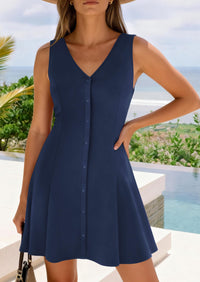 PRETTYGARDEN Short Summer Dresses for Women Casual A Line V Neck Vacation Beach Dress PRETTYGARDEN