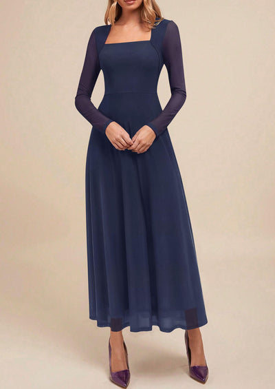 PRETTYGARDEN Women's Flowy Maxi Mesh Fall Cocktail Wedding Guest Dresses