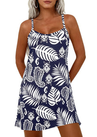 PRETTYGARDEN Women's Summer Dresses Casual Print Spaghetti Strap Sleeveless Sundress Beach Vacation Cover Ups PRETTYGARDEN