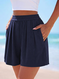 PRETTYGARDEN Flowy Summer Shorts for Women High Waisted Wide Leg Knitted Wide Leg Soft Pajama Shorts Women Vacation Outfits PRETTYGARDEN