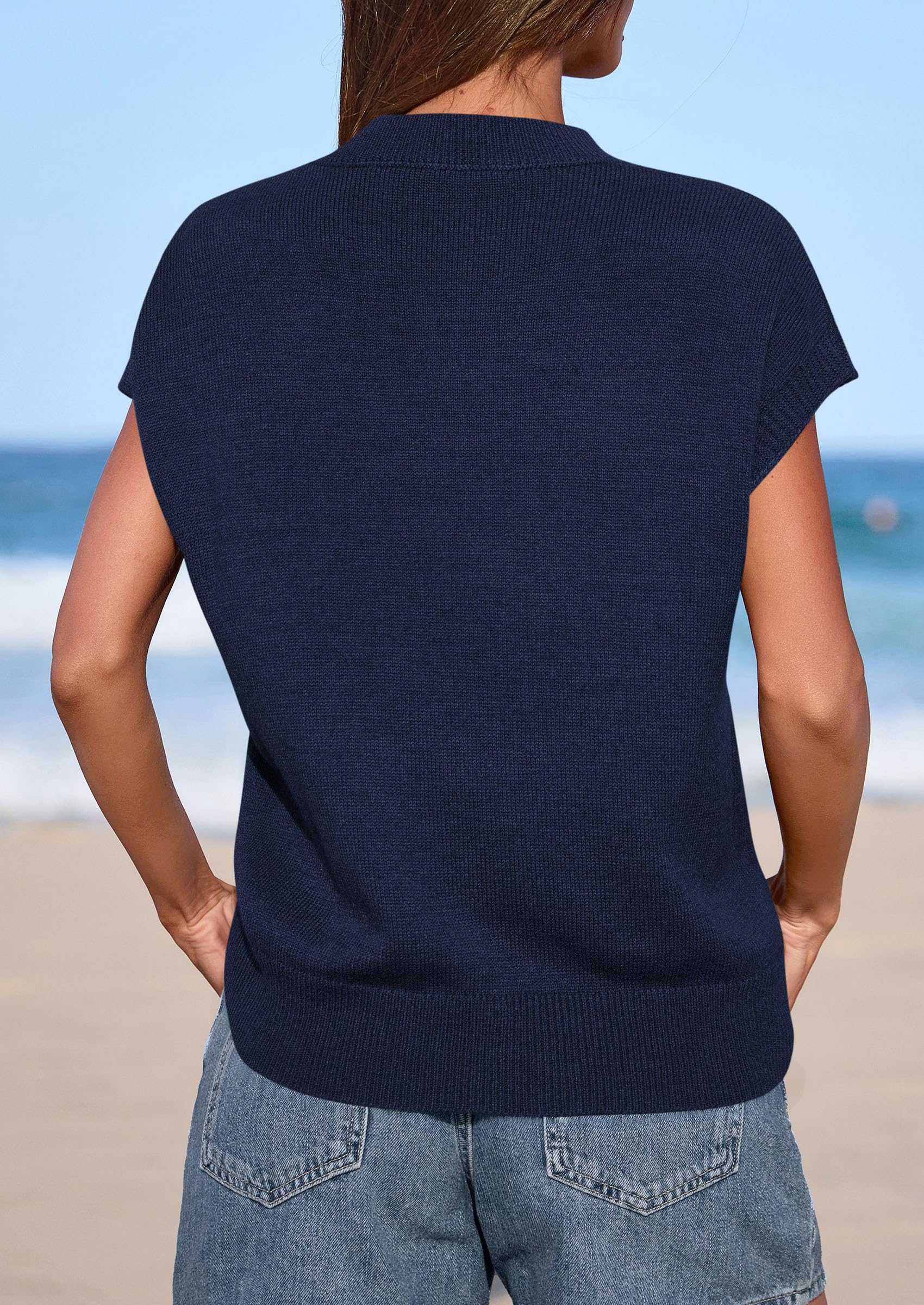 PRETTYGARDEN Women's Spring Sweater Vest Trendy Flower Knit Short Sleeve Cute Pullover Tank Tops Summer Fashion Clothing PRETTYGARDEN