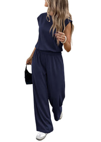 PRETTYGARDEN Women's Summer 2 Piece Lounge Sets Cap Sleeve Tops Wide Leg Pants Workout Sets Loose Casual Tracksuit PRETTYGARDEN