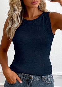 PRETTYGARDEN Tank Top for Women Summer Sleeveless Sweater Tops Spring Business Casual Work Shirts Ribbed Knit Blouses PRETTYGARDEN