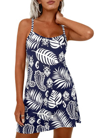 PRETTYGARDEN Women's Summer Dresses Casual Print Spaghetti Strap Sleeveless Sundress Beach Vacation Cover Ups PRETTYGARDEN