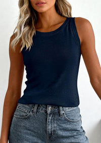 PRETTYGARDEN Tank Top for Women Summer Sleeveless Sweater Tops Spring Business Casual Work Shirts Ribbed Knit Blouses PRETTYGARDEN