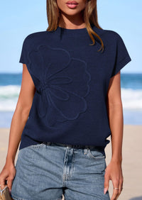 PRETTYGARDEN Women's Spring Sweater Vest Trendy Flower Knit Short Sleeve Cute Pullover Tank Tops Summer Fashion Clothing PRETTYGARDEN