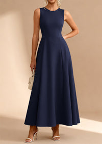 PRETTYGARDEN Women's Summer Tank Maxi Dress Spring Sleeveless Swing A Line Long Flowy Elegant Cocktail Dresses Pockets PRETTYGARDEN