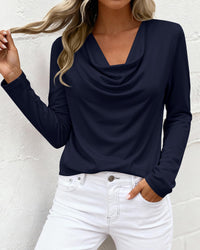 PRETTYGARDEN Womens Spring Tops Dressy Cowl Neck Long Sleeve Shirts Loose Business Casual Blouses Teacher Tunic Top PRETTYGARDEN