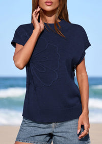 PRETTYGARDEN Women's Spring Sweater Vest Trendy Flower Knit Short Sleeve Cute Pullover Tank Tops Summer Fashion Clothing PRETTYGARDEN