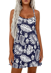PRETTYGARDEN Women's Summer Dresses Casual Print Spaghetti Strap Sleeveless Sundress Beach Vacation Cover Ups PRETTYGARDEN