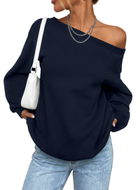 PRETTYGARDEN Womens Off The Shoulder Sweatshirt Loose Fit | Slouchy Long Sleeve Tops,Comfy Fleece Sweatshirts,Oversized Pullover,Casual Daily Street Y2K Outfits,Fall Winter Clothes