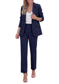 PRETTYGARDEN Two Piece Sets for Women Dressy Pant Suits | Lapel Blazer,Straight Leg Dress Pants,Professional Interview Suit Set,Business Casual Outfits,Office Work Clothes,Fall Winter