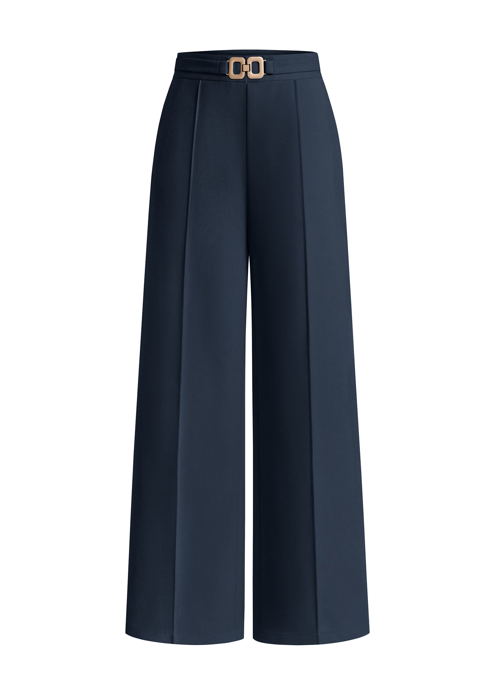 PRETTYGARDEN Women's High Waisted Dressy Casual Pants | Decoration Buckle,Front Seam Trousers with Pockets,Business Casual Outfits,Work Office Slacks,Daily Palazzo Pants All Season
