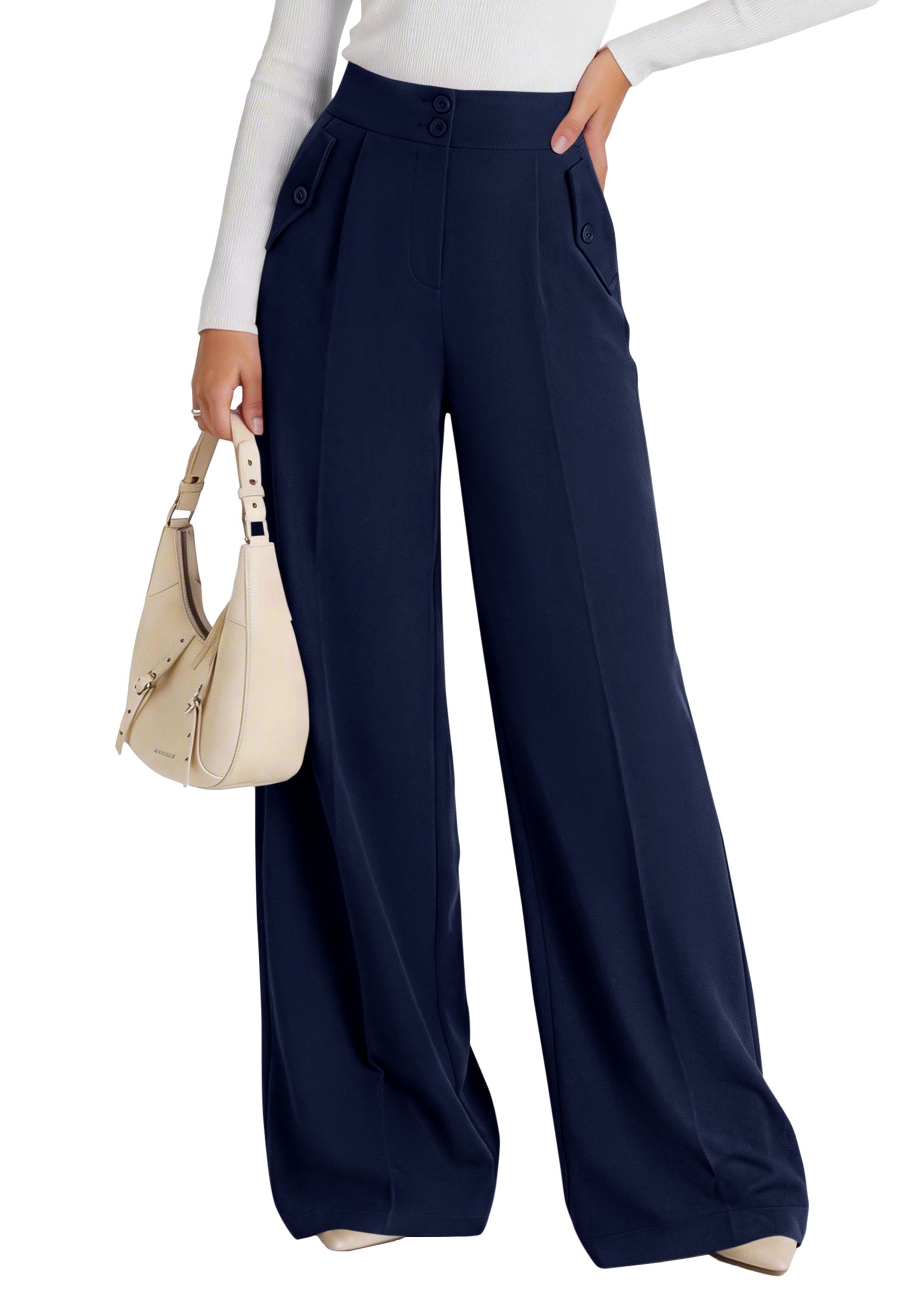 PRETTYGARDEN Women's Wide Leg Work Dress Pants Trousers
