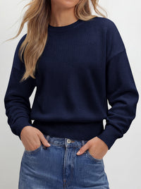 PRETTYGARDEN Womens Crewneck Long Sleeve Fall Sweaters  | Cinched Waist, Loose Fit, Knit Pullover Tops, Ribbed Hem, Basic Work Sweaters, Trendy Fall Outfits, Winter Layering Clothing