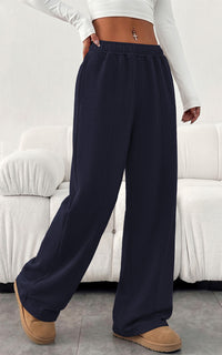 PRETTYGARDEN Fall Womens Sweatpants Baggy Wide Leg Pants with Pockets | Elastic Waist Loose Trousers Pants for Women, Pleated Front Soft Cotton Sweatpants Women, Fashion Outfits,Jogger Sweatpant