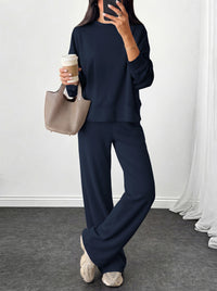 PRETTYGARDEN Womens 2 Piece Outfits Fall Sweatsuits Matching Lounge Sets  | Crewneck Long Sleeve Sweatshirt, Wide Leg Pants Sets with Pockets & Drawstring, Casual Tracksuit, Travel Airport Outfits 2026